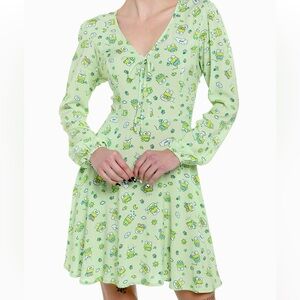 Sanrio Keroppi Long‎ Sleeve Allover Print Dress - Hot Topic - Size Large